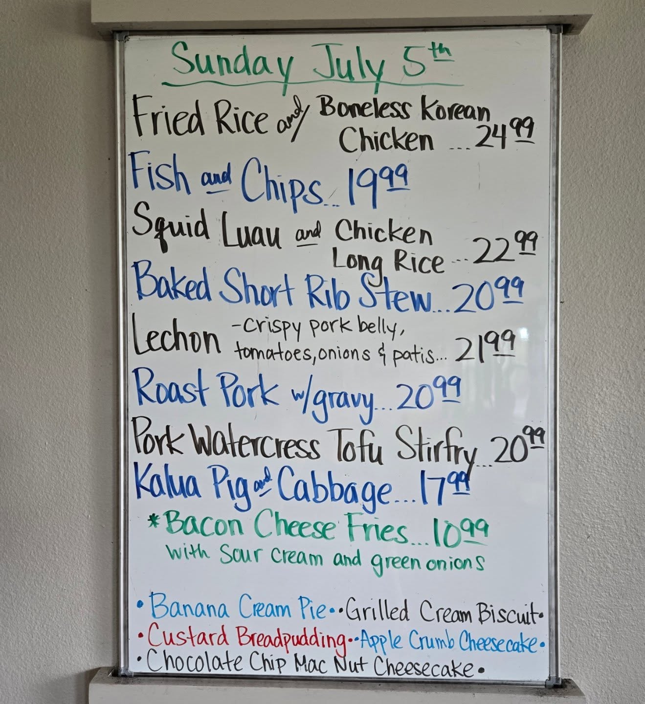 Sunday Specials