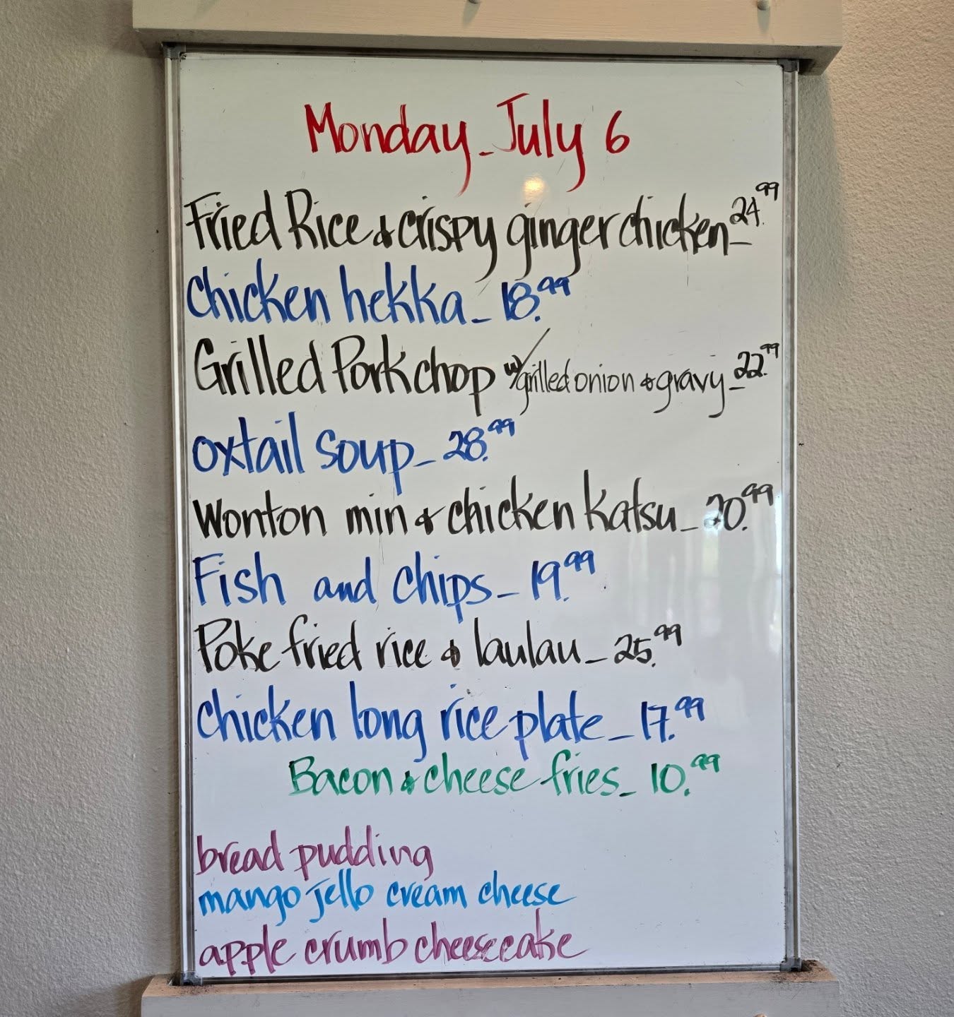 Monday Specials