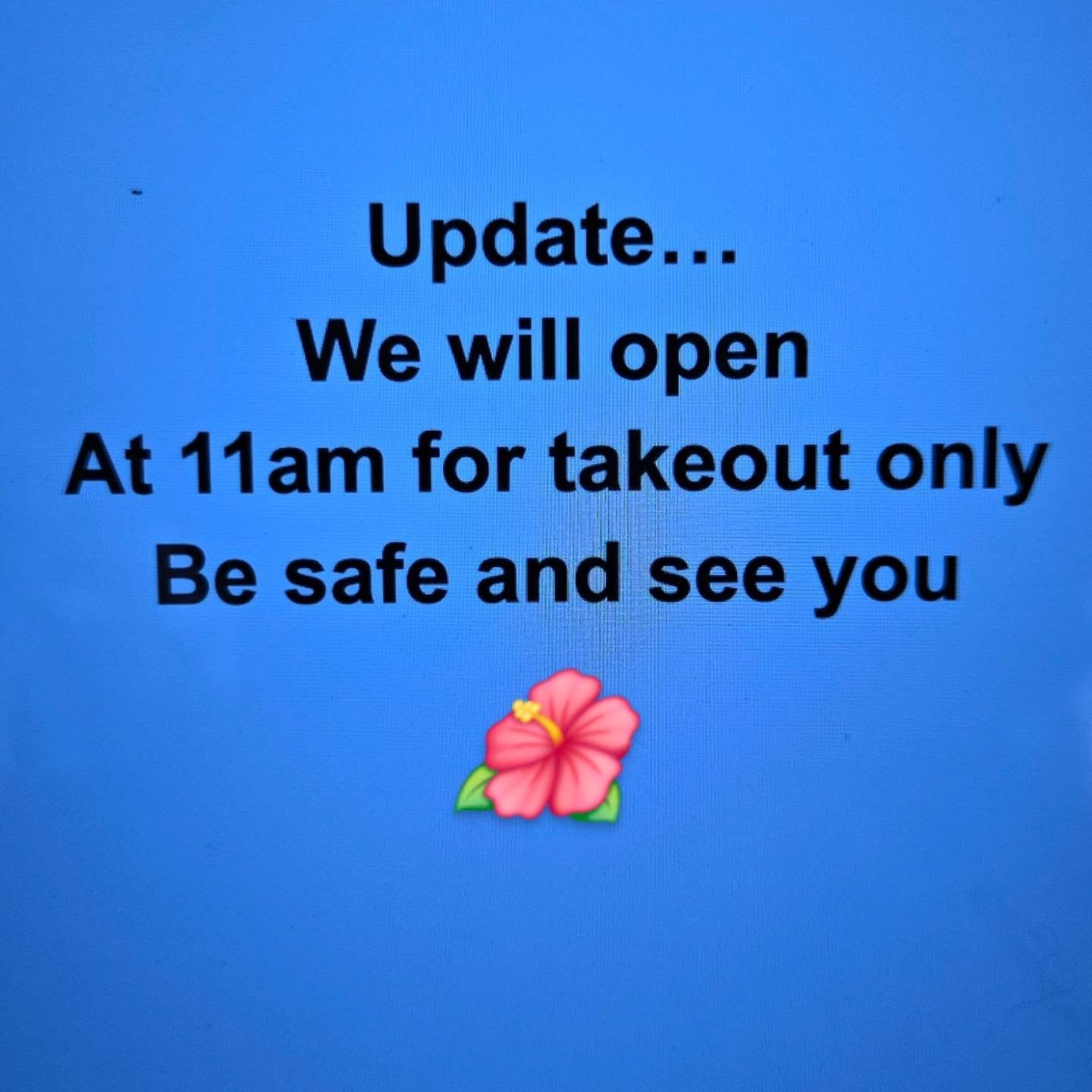 Thank you for your understanding and patience.
We will see you at 11am