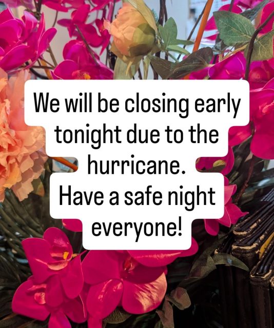 Closing at 7:00pm tonight.